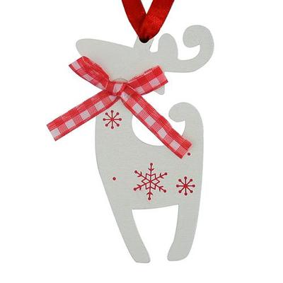 Christmas decorations MagicHome, White raindeer, 10 cm, pkg. 5 pcs