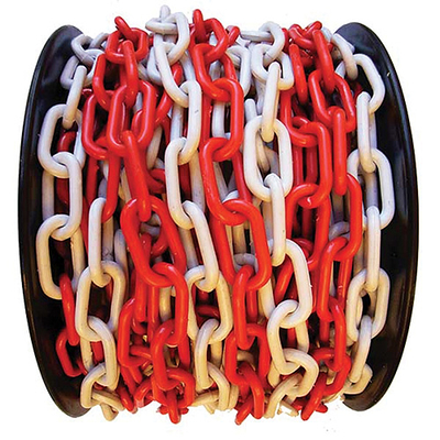 Plastic chain 6mm L-25mm, red-white