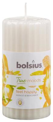 Candle Bolster Pillar True Moods 120/60 mm, feel happy (mango and bergamot)
