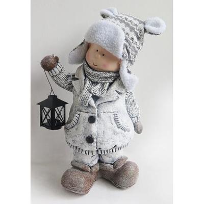 Figure Boy, standing, w/ lantern, Magnesia, 46 cm