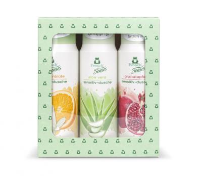 Gift set Frosch EKO, shower gels, orange, aloe vera, pomegranate, 3x 300 ml