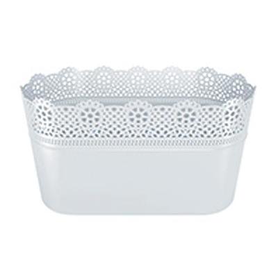 Flower pot LACE 285 mm, white