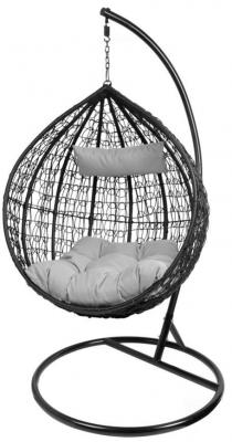 2. TRIEDA Kreslo BORNEO, PE rattan, sivé, hojdacie
