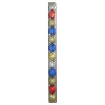 Decorations Xmas N4B 6012, 12 pcs, M01/05, gold/blue
