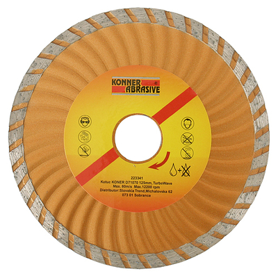 Diamond cutting disc KONNER 180mm, TURBOWAVE