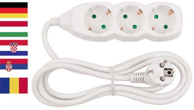 Cable GERMAN socket Strend Pro DG-803B 1,5 m, 3 sockets, HUN, ROM, SRB, CRO