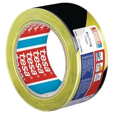 Tape tesa® PRO Marking, warning, yellow-black, 50 mm, L-33 m