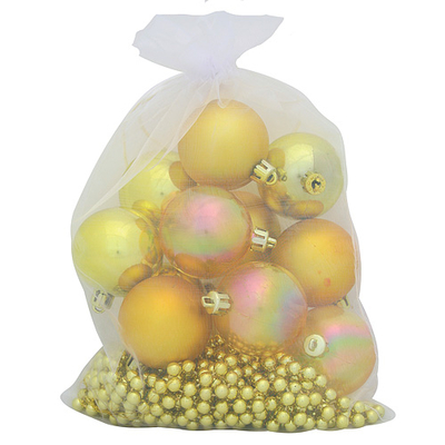 Decorations Xmas BN2 5012, 12 pcs + girlanda, AB01 gold