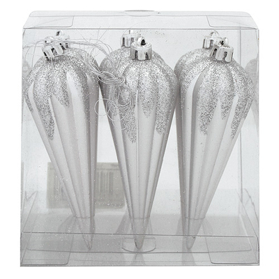 Decorations Xmas N3 L301206BS, 6 pcs, B02/Y02 silver