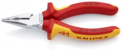 Klieste KNIPEX 08 26 145, 145 mm, uzke, ploche, kombinované, CrV, VDE