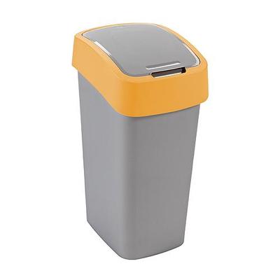 Trash bin Curver® FLIP BIN 10L, gray-silver/yellow