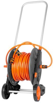 2.TRIEDA Navíjač Strend Pro, so záhradnou hadicou 1/2", L-40 m, nastaviteľná dýza + 2x rýchlospojka + adaptér