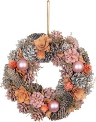 2.TRIEDA Veniec MagicHome Vianoce, závesný, ružovo-oranžový, 30 cm