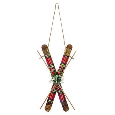 Decoration MagicHome, skis, red, 30 cm, hanging