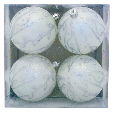 Decorations Xmas N16 8004, 4 pcs, white