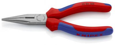 Klieste KNIPEX 25 02 160 SB, 160mm, polgulate, rovne, pre radiotechniku