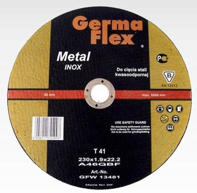 Disc GermaFlex Metal/Inox T41 180x1,6x22,2 mm, A46Q Inox BF, steel/stainless steel