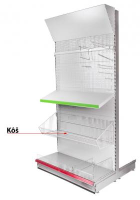 Wired shelf Racks 1200x0250x0400 mm, hanging, on a shelf, wide