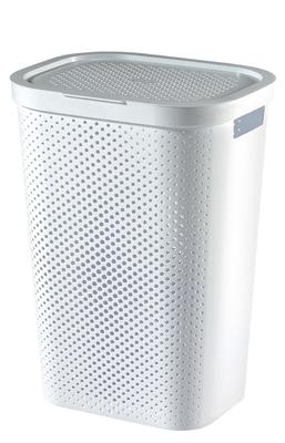 Laundry basket Curver® INFINITY RECYCLED 60L, white, 44x60x35 cm, for linen, linen