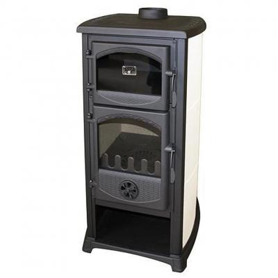 2.TRIEDA Kachle Thalia Cucina, béžová, 8,3 kW, 106 cm, liatina/šamot, s pecou