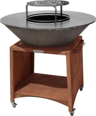 2.TRIEDA Gril Strend Pro Fiesta, prevedenie rust, oceľ, priemer 100 cm, s ohniskom