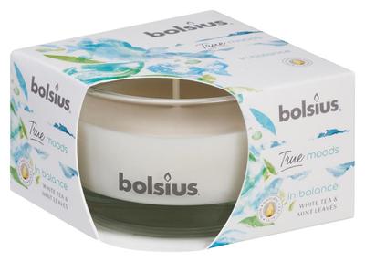 Candle Bolsius Jar True Moods 50/80 mm, in balance (white tea and mint leaves)