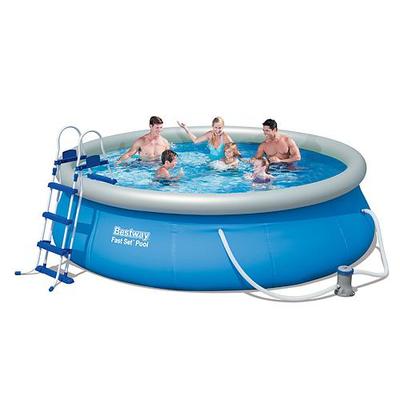 Round pool with stairs Bestway® 57282, 4,57x0,91 m, inflatable, filter