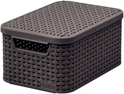 Laundry basket Curver® STYLE2 LID S, mocha, 29x20x14 cm, with lid