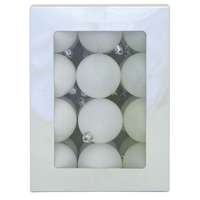 Decorations Xmas N26 6024ABY, 24 pcs, white