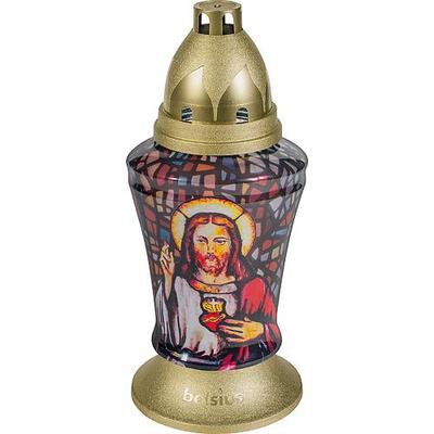 Grave lantern bolsius Jesus 3D, 37 cm, 36 h