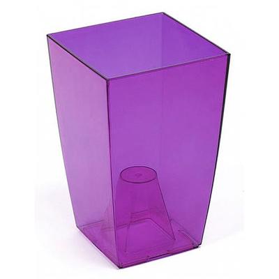 Flower pot FINEZJA, 125x125x200 mm, purple transparent