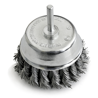 Cup grinding brush 75mm Strend Pro, shank, 0,35mm, knotted