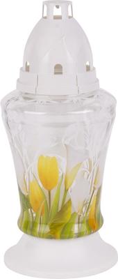 Grave lantern bolsius Tulips 3D, 18 cm, 36 h