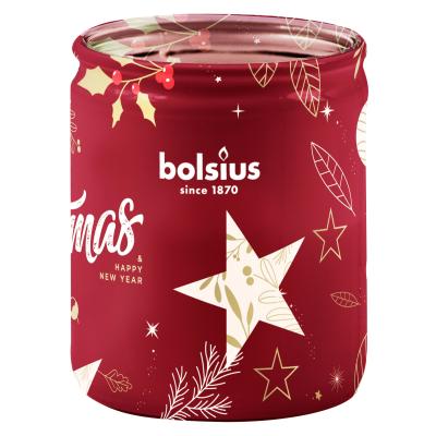 Candle Bolsius Starlight, 82x68 mm, cranberry, in glass