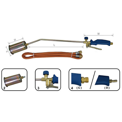 Gas burner 60mm Strend Pro, + hose 1,5m