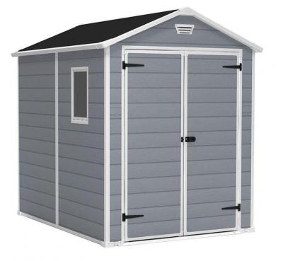 2.TRIEDA Domcek Keter® MANOR 6x8 DD, sivá/biela, 185x236x227 cm, UV