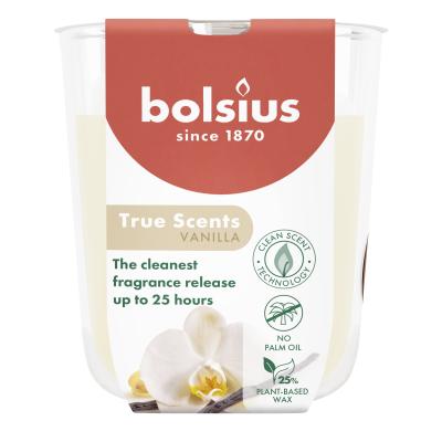 Candle Bolsius True Scents, vanilla, 80x73 mm, in glass