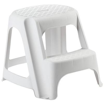 Plastic 2-step, 40cm, white, carriage 150kg