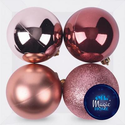 Ball MagicHome, 4 pcs, 10 cm, mix, for Christmas tree