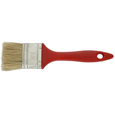 Paint brush Brisk 1,5" flat, Red.hand (PVC handle)