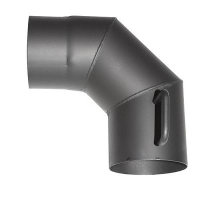 Smoke pipe elbow HS.K 090/180/2,0 mm, with damper