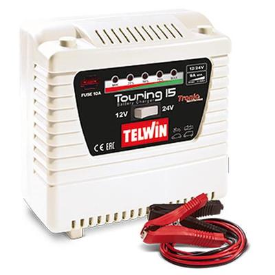 Battery charger Telwin Touring 15, 12-24V, Tronic, Pb-Ca, Wet, Gel, AGM, EFB, MF