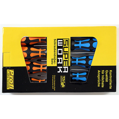 Screwdriver set 7 pcs
Strend Pro (-) 3x75, 5x100, 6x125, 8x150
(+) PH0x75, PH1x75, PH2x100