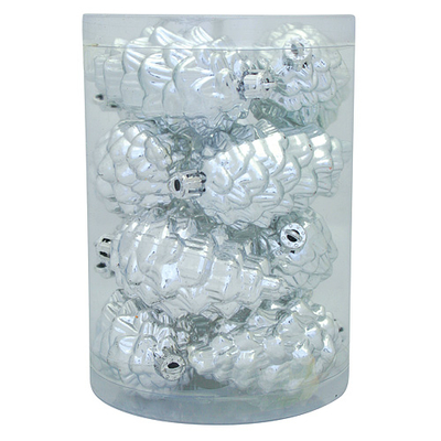 Decorations Xmas N4 L14312A, 12 pcs, M02 silver