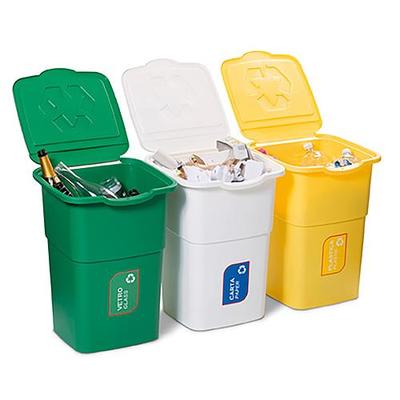 Recycling bins DEAhome ECO 3x 50 lit, green-yellow-white