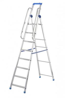 Step-ladder ALVE 9809 + Z, 1x9, with railing, single sided