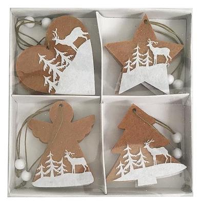 Christmas decoration Woodeco 81608, 4 types, pkg. 8 ks