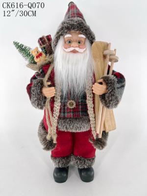 Decoration MagicHome Christmas, Santa, with gift, red, 30 cm