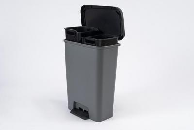 Trash bin Curver® COMPATTA BIN, 23+23L, 29,4x49,6x62 cm, black/grey, for trash