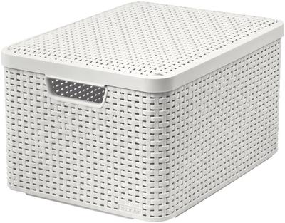 Laundry basket Curver® STYLE2 LID L, cream, 45x25x33 cm, with lid